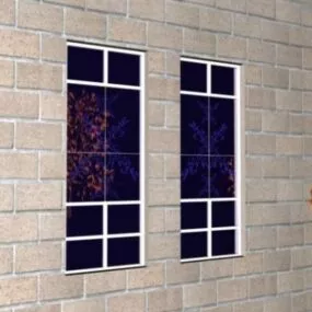 Window On Stone Wall 3d model