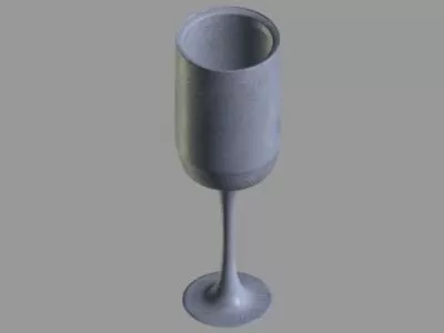 Red Wine With Holder 3d model