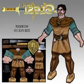 Worker Man Game Character 3d model