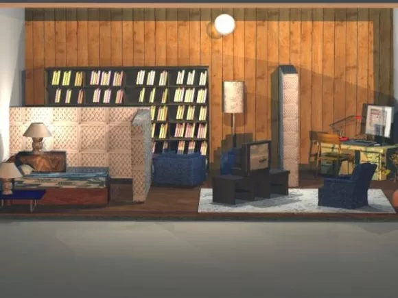 Working Room And Sleeping Room 3d model Working Room And Sleeping Room 3d model