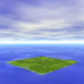 Sea Plain Terrain Island 4 3d model