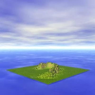 Mountain Landscape Round Block 3d model