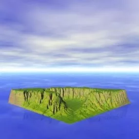Island Terrain Landscape 2 3d model