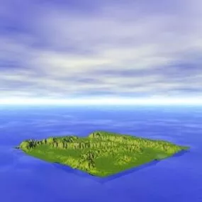 Island Terrain Landscape 4 3d model