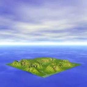Mountain Terrain Green Landscape 3d model