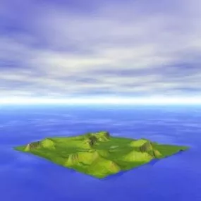 Green Terrain Mountain 3d model