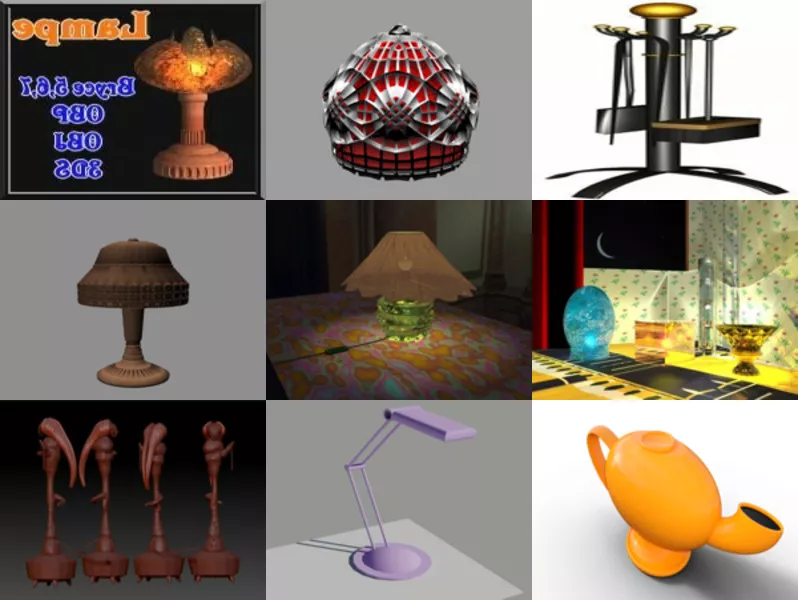 10 Free Lamp 3D Models Stuff Feb.2024