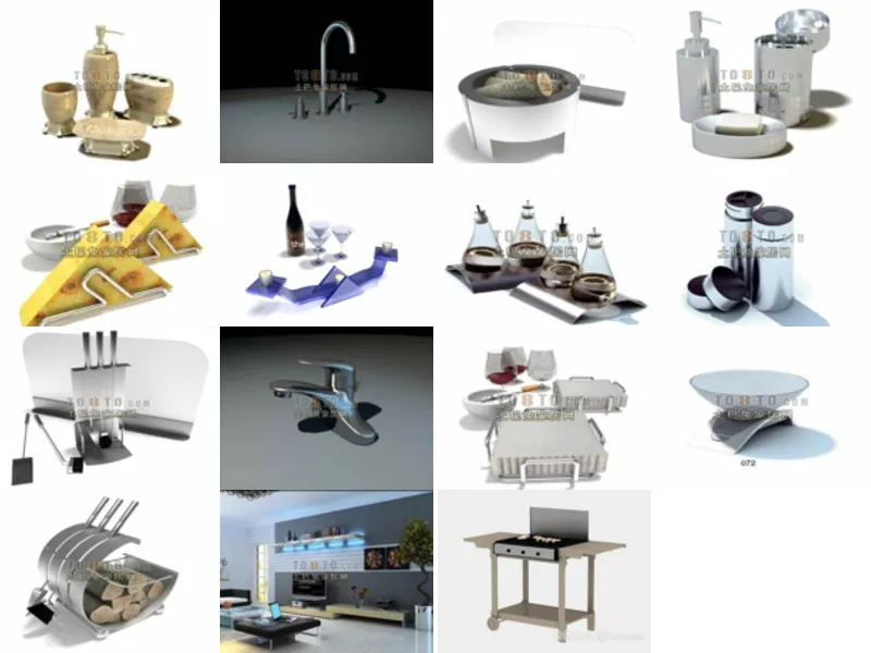 15 Free 3D Kitchen Furniture Models Feb.2024