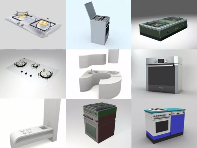 10 Cooking Stove Kitchen Free 3D Models Mar.2024