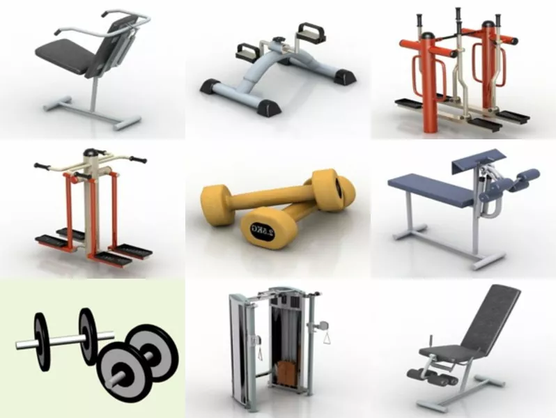 10 Gym Equipment Free 3D Models Fitness Mar.2024