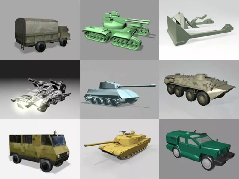 10 Military Vehicle Free 3D Models Stuff Mar.2024