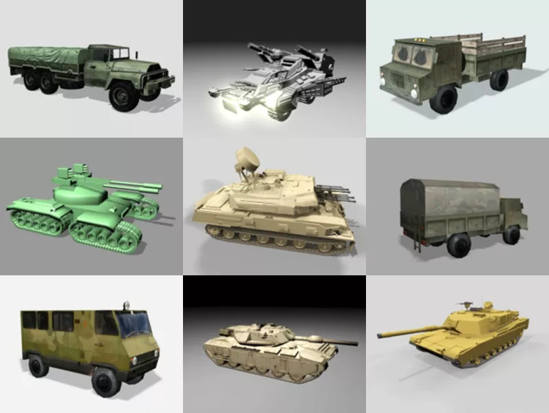 12 Military Vehicle Free 3D Models Mar.2024