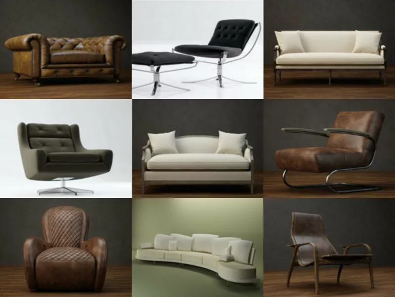 12 Sitting Furniture Sofa Chair Free 3D Models Mar.2024