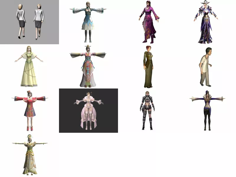 13 Women Game Characters Free 3D Models Mar.2024