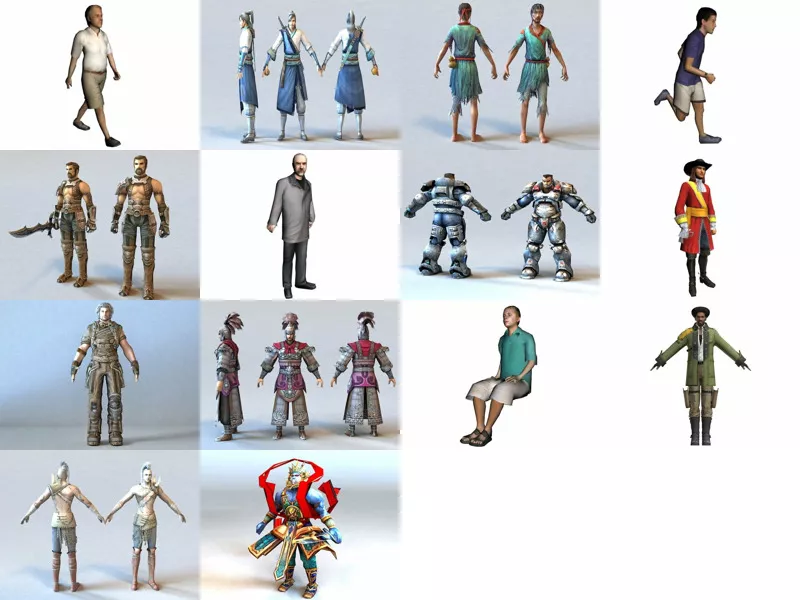 14 Low Poly Man Characters Free 3D Models Mar.2024
