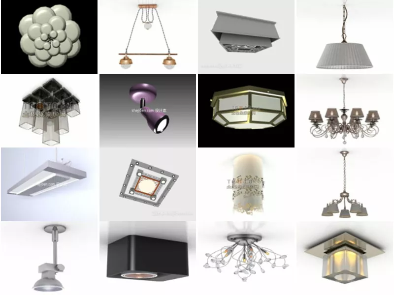16 Ceiling Lamp Free 3D Models for Design Mar.2024