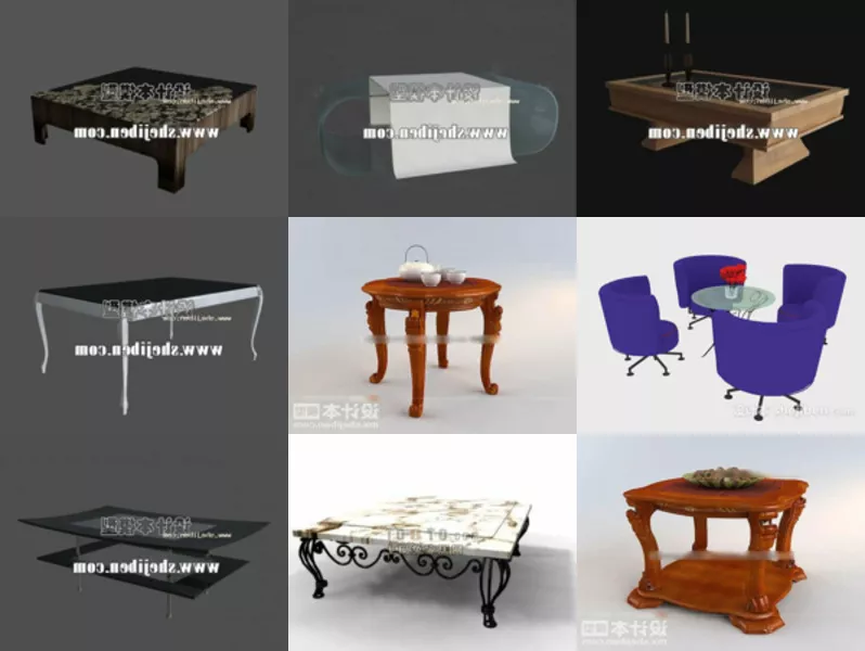 9 Coffee Table Free 3D Models for Rendering Mar.2024
