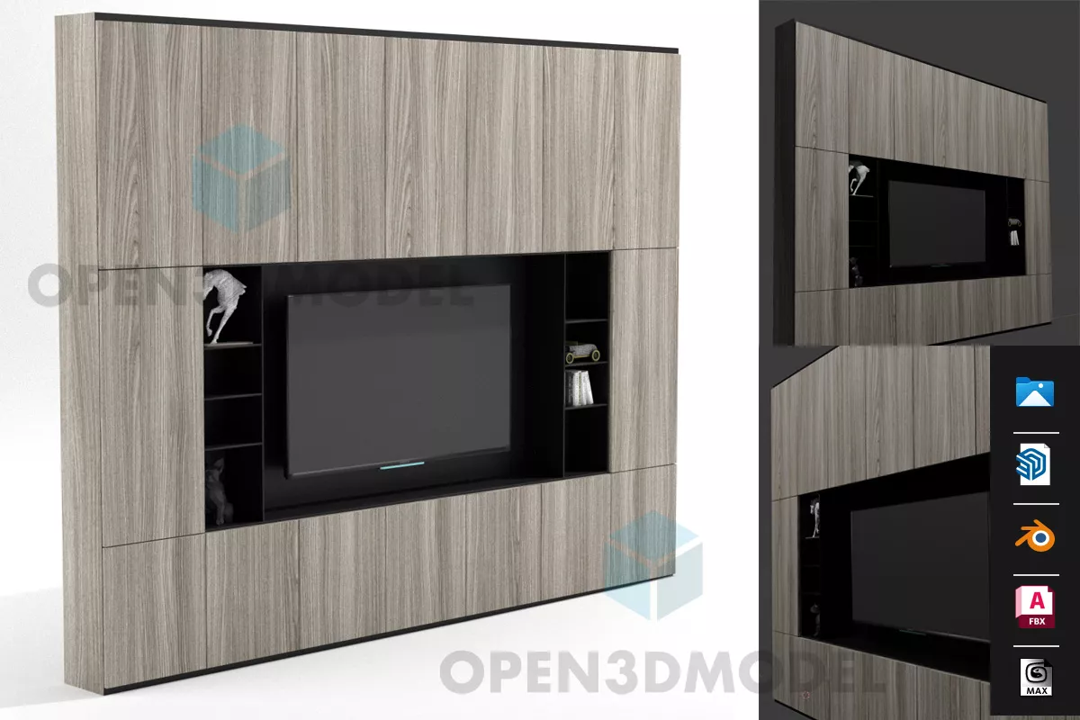 Small Cabinet Furniture With Two Drawers 3d model