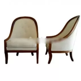 Elegant Single Chair Curved Back 3d model