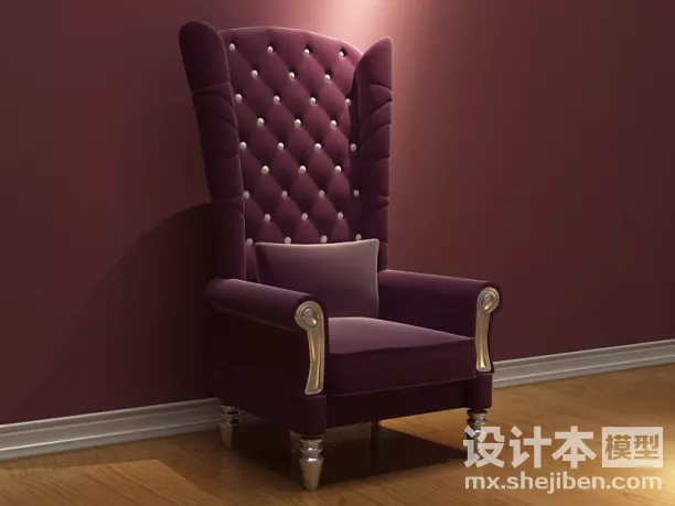 Simple Restaurant Chair With Cloth Covered 3d model