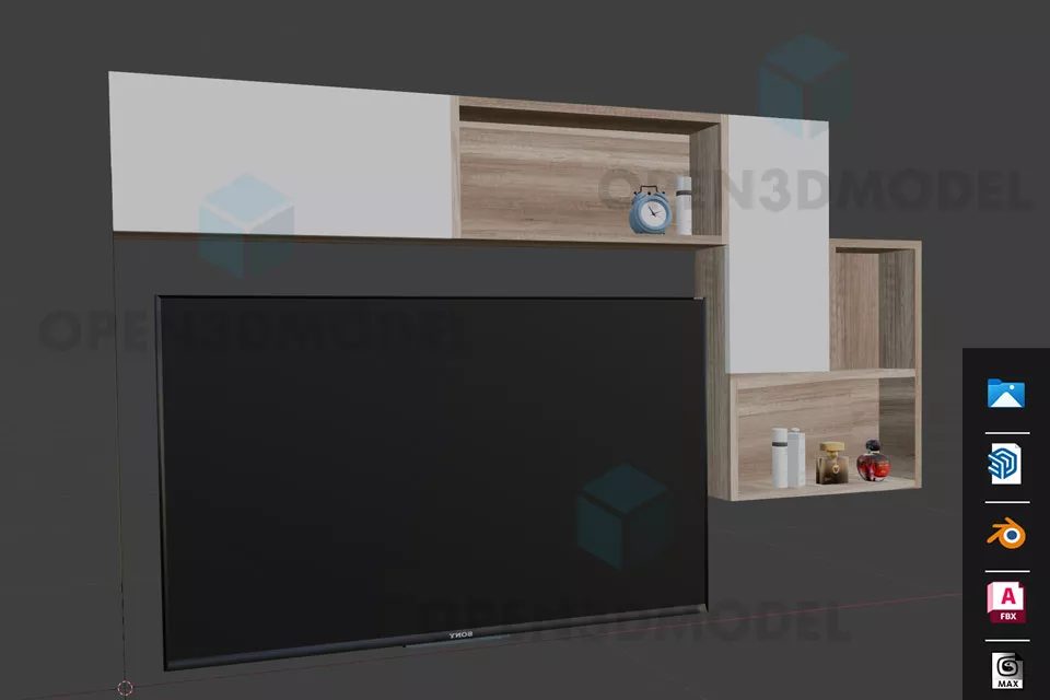 Rustic Cabinet Four Drawers 3d model