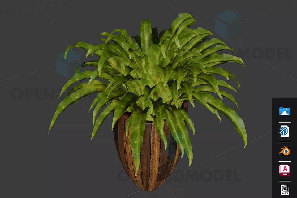 Ceramic Potted Plant With Green Leaves 3d model Ceramic Potted Plant With Green Leaves 3d model