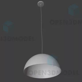 White Pendant Lamp Light Hanging From Ceiling 3d model