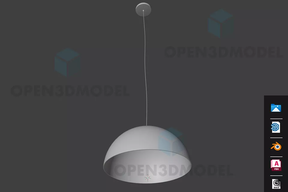 Rattan Ceiling Lamp, Sphere Lamp Shade 3d model