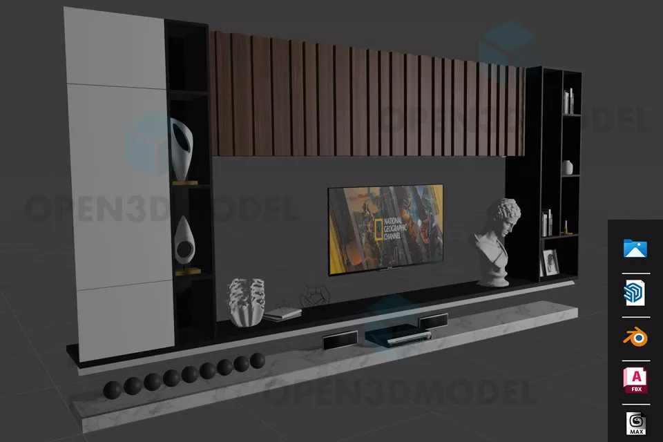Bookshelf Speaker With Stand 3d model