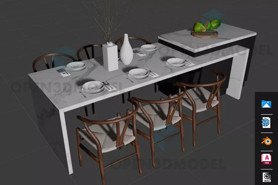 Office Curved Work Table With Extend Part 3d model