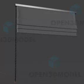 Window Roll Curtain Textile Material 3d model