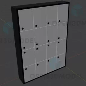 Black And White Cabinet Multiples Drawers 3d model