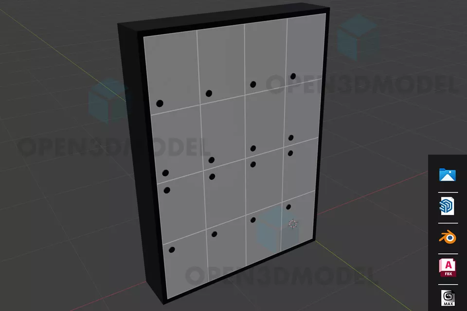 Modern Locker With Polygon Face 3d model