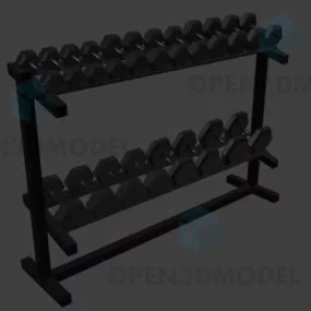 Full Rack With Dumbs 3d model