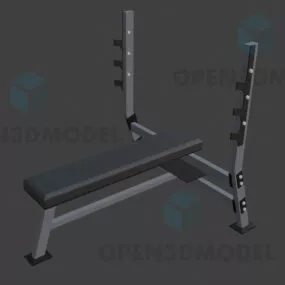 Gym Bench With Steel Bar Stand 3d model