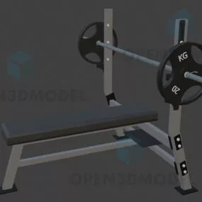 Gym Bench With Barbell On Bar 3d model