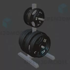 Pair Of Dumbbell Plates Barbell 3d model