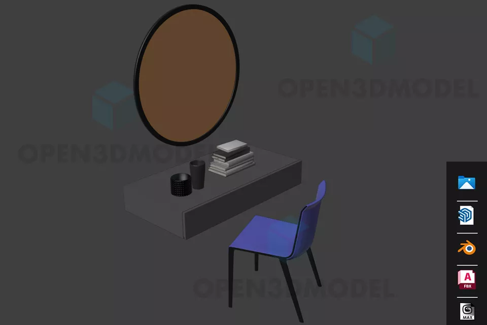 Coffee Square Table Vismar Checker Pattern 3d model