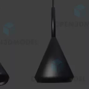 Pendant Lamp Black Steel Shade 3d model