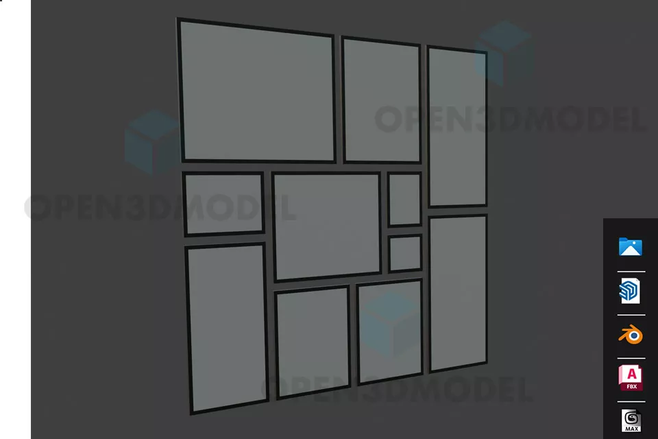 Black Frame Photo Of Wall 3d model Black Frame Photo Of Wall 3d model