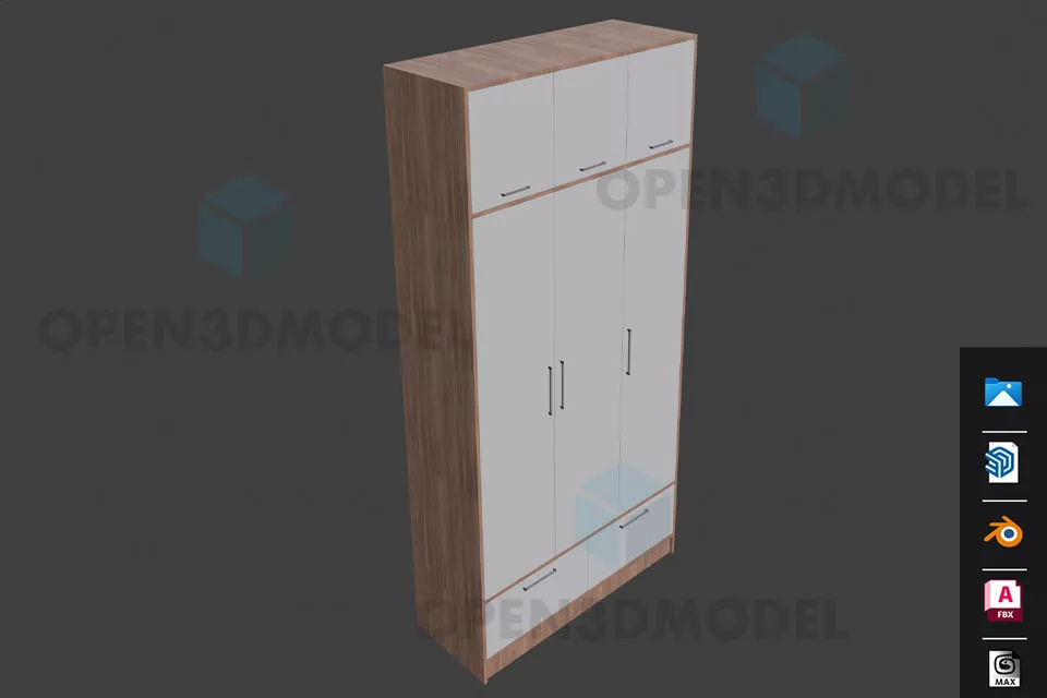 Entrance Side Rack With Cabinet 3d model