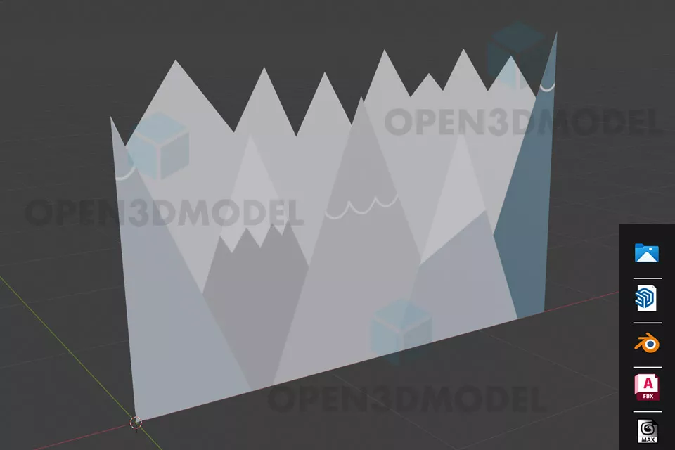 Wall Decorative Mountain Range 3d model Wall Decorative Mountain Range 3d model