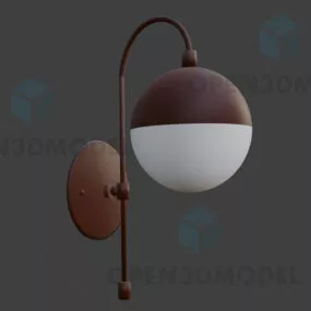 Modernism Wall Mounted Lamp Half Sphere Bulb 3d model