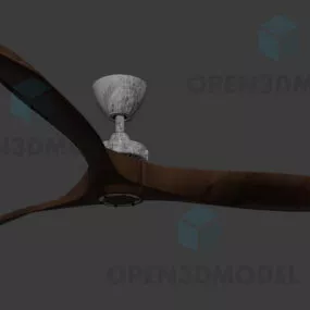 Modern Ceiling Fan Wooden Blade 3d model