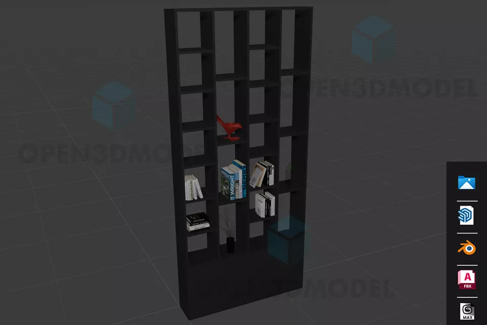 Wall Mounted Shelf With Backpad 3d model