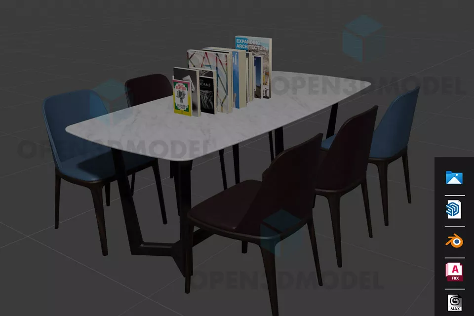 Round Glass Coffee Table With Plate Cookies 3d model