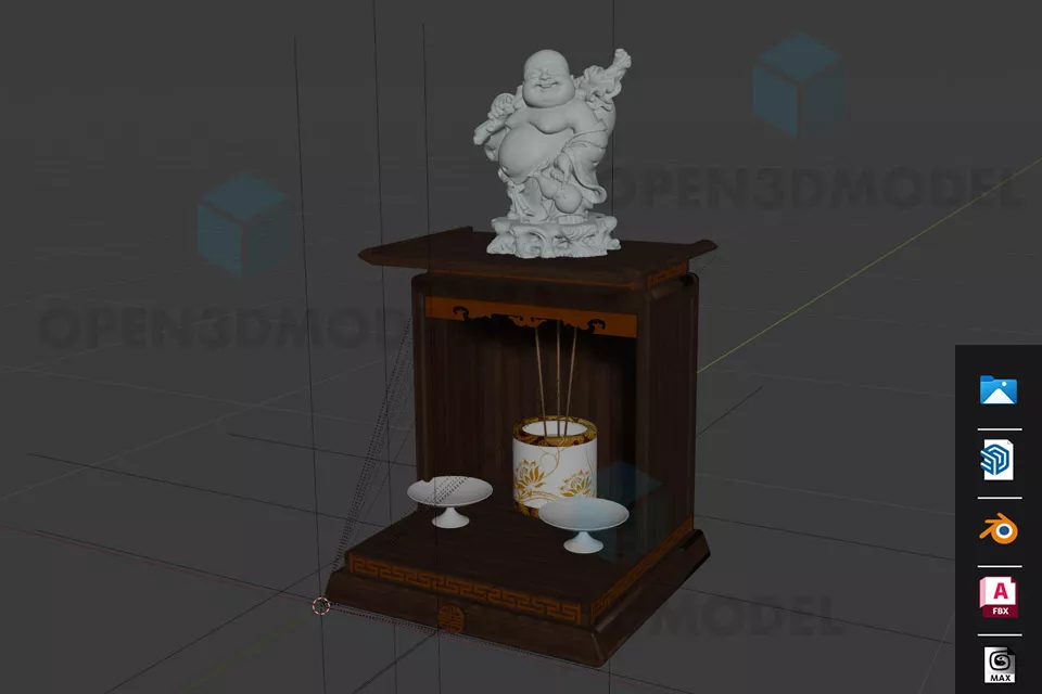 Curved Reception Marble Finish 3d model
