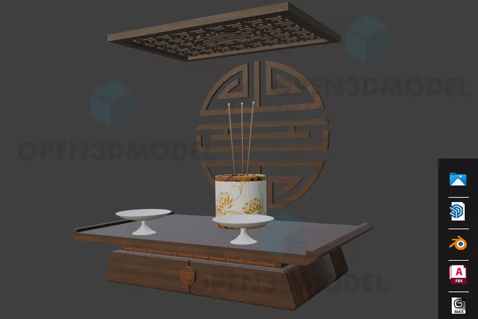 Contemporary Vase Carved Sculpture Style 3d model