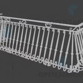 Boutique Handrail Outdoor Balcony Rail 3d model