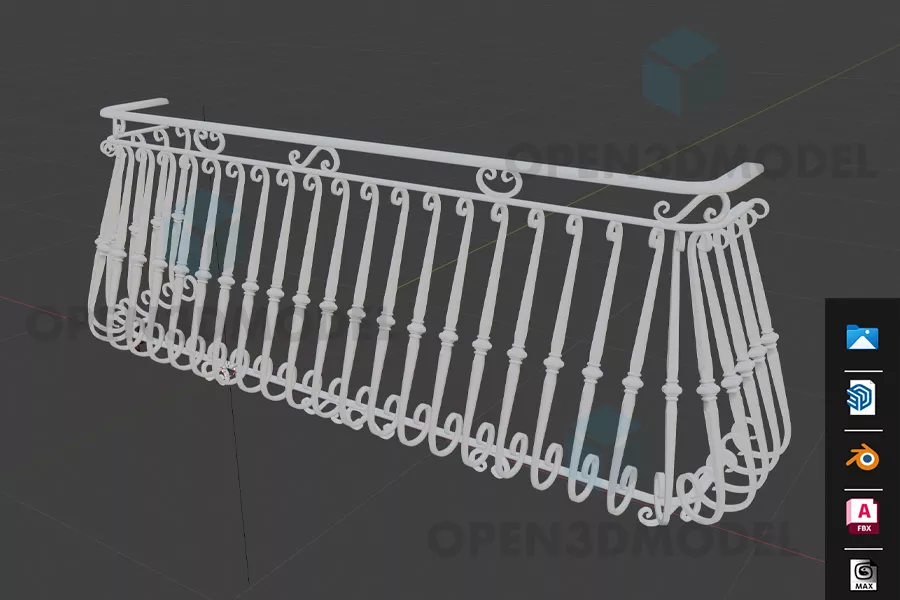 Simple Walnut Bed With Thin Mattress 3d model